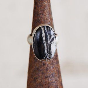 White Buffalo Silver Ring